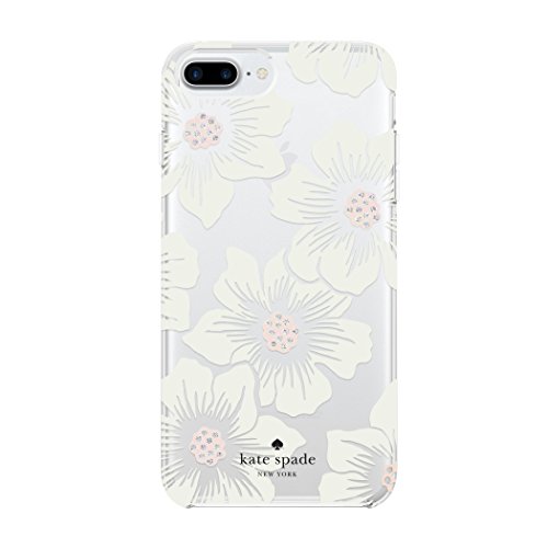 INCIPIO APPLE IPHONE 6 PLUS/6S PLUS/7 PLUS/8 PLUS KATE SPADE HARD-SHELL CASE - HOLLYHOCK FLORAL CLEAR/CREAM WITH STONES
