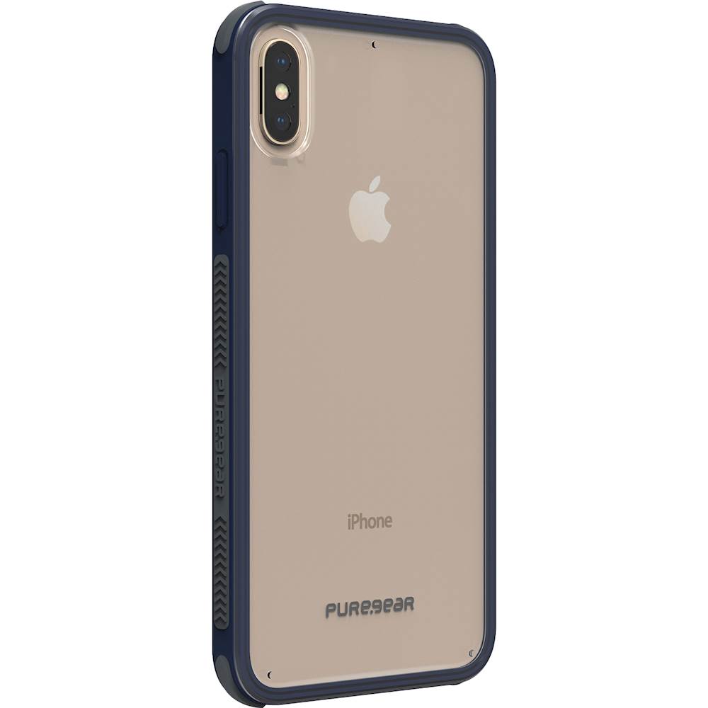 PUREGEAR - DUALTEK CLEAR CASE FOR APPLE® IPHONE® XS MAX - CLEAR/NAVY BLUE