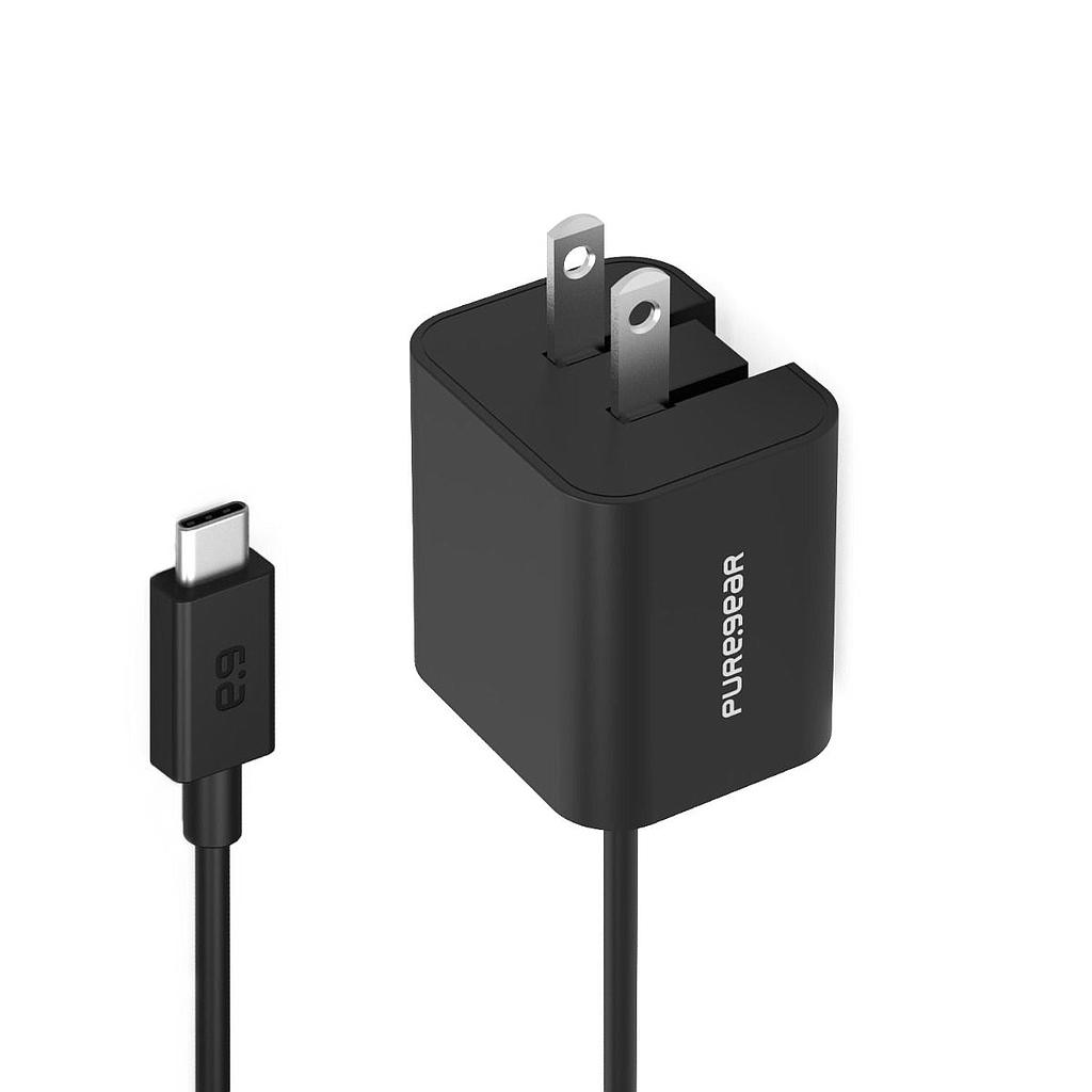 PUREGEAR 15W CORDED USB-C WALL CHARGER - 5 FEET - UNIVERSAL - BLACK