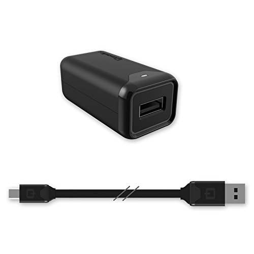QMADIX 2.1 AMP MICRO USB WALL CHARGER - TRAVEL CHARGING KIT WITH SEPARATE 6 FT. TANGLE-FREE FLAT CABLE