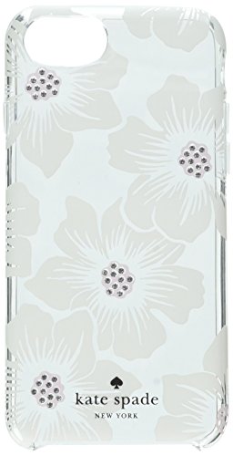INCIPIO APPLE IPHONE 6/6S/7/8 KATE SPADE HARD-SHELL CASE - HOLLYHOCK FLORAL (CLEAR/CREAM WITH GEMS)