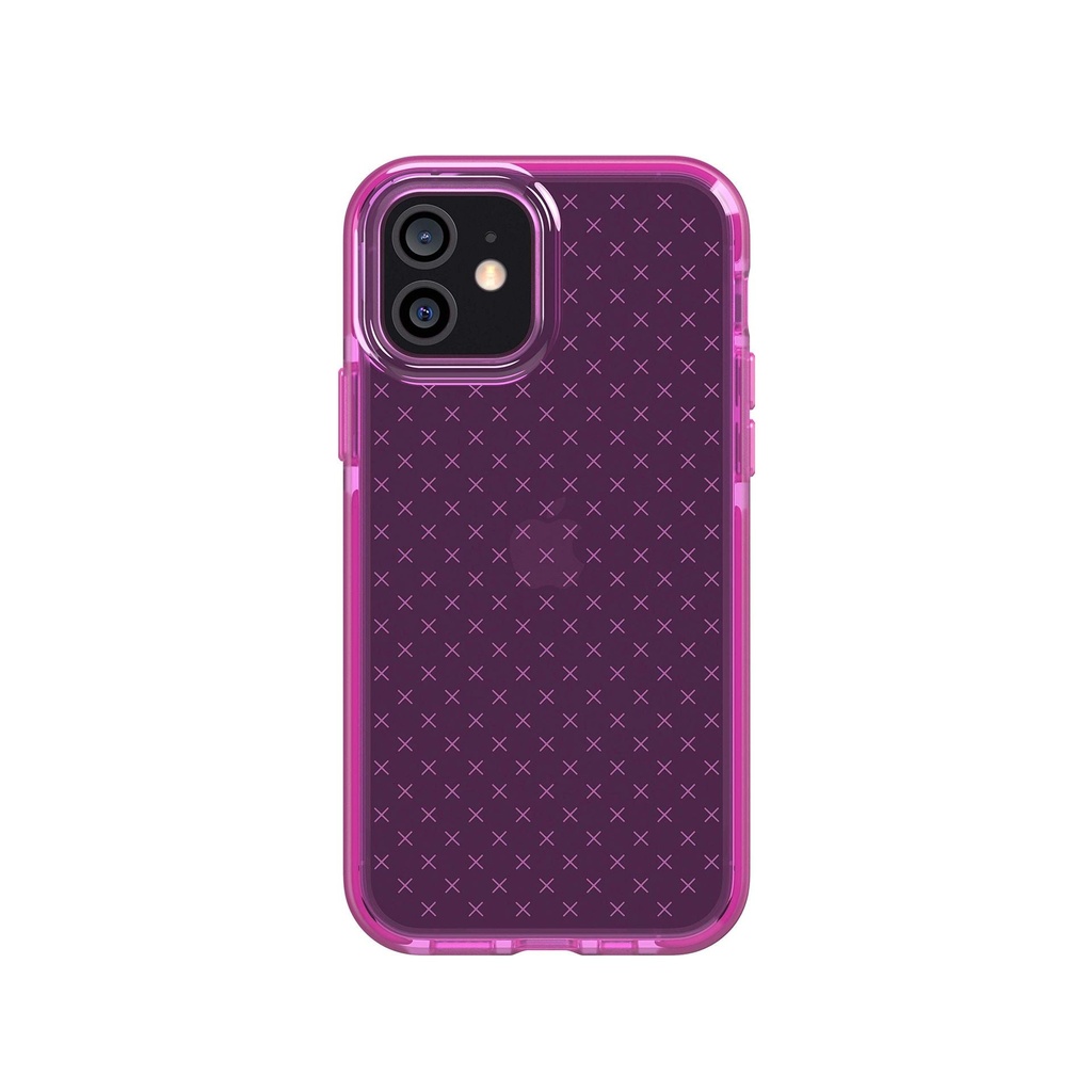 tech21 Evo Check Phone Case for Apple iPhone 12 and 12 Pro 5G with 12 ft. Drop Protection, Mystical Fuchsia