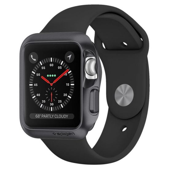 SPIGEN APPLE WATCH SLIM ARMOR CASE - SPACE GRAY (SERIES 1,2 &3) 42MM (WRISTBAND NOT INCLUDED)