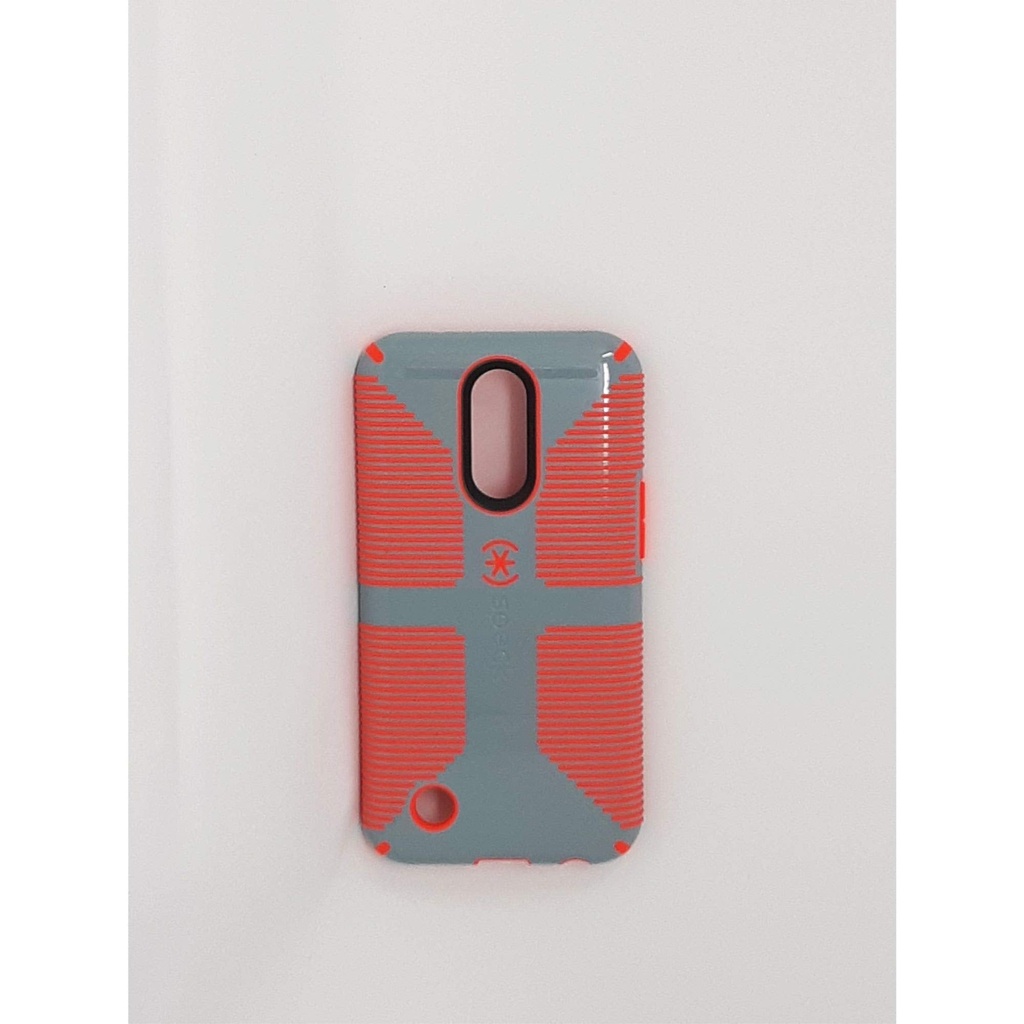 Speck Products CandyShell Grip Cell Phone Case for LG K20 V - Nickel Grey/Warning Orange