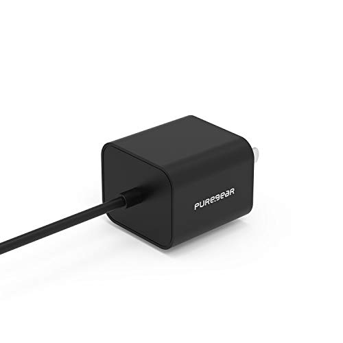 PUREGEAR TRAVEL CHARGER - 12W WALL PLUG CORDED WITH 5 FOOT MICRO USB CABLE FOR SAMSUNG GALAXY S7, S7 EDGE, S6, S6 EDGE, A6, J7, J3, NOTE 5, 4, LG G2, G3, G4 WITH LIFETIME REPLACEMENT COVERAGE