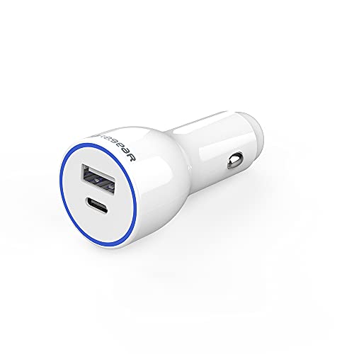 PUREGEARLIGHTSPEED - 30W DUAL PORT USB-A + USB-C PD CAR CHARGER - WHITE