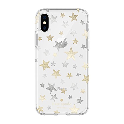 INCIPIO APPLE IPHONE X KATE SPADE NEW YORK PROTECTIVE HARD-SHELL CASE - STARS CLEAR/GOLD/SILVER