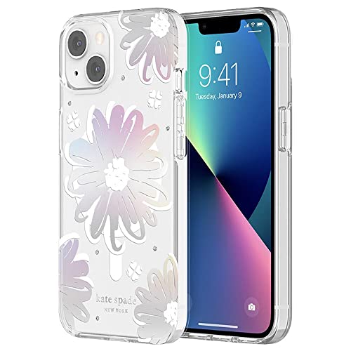 KATE SPADE NEW YORK PROTECTIVE HARDSHELL CASE FOR MAGSAFE FOR IPHONE 13 - DAISY IRIDESCENT FOIL