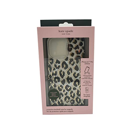 KATE SPADE NEW YORK PROTECTIVE HARDSHELL CASE COMPATIBLE WITH MAGSAFE FOR APPLE IPHONE 14 PRO MAX - CITY LEOPARD BLACK [KSIPH-237-CTLB]