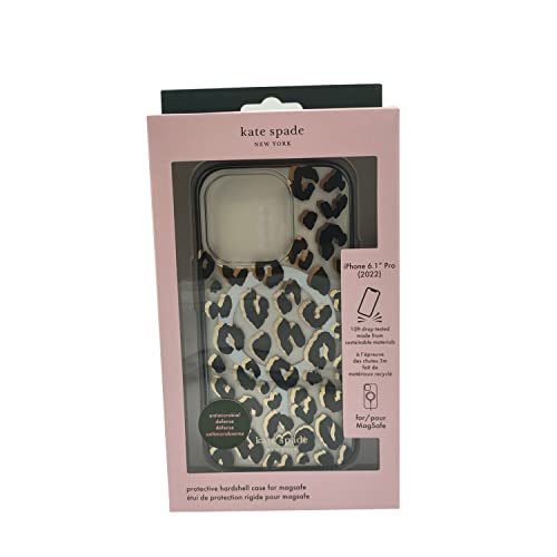 KATE SPADE NEW YORK PROTECTIVE HARDSHELL CASE COMPATIBLE WITH MAGSAFE FOR APPLE IPHONE 14 PRO - CITY LEOPARD BLACK [KSIPH-235-CTLB]