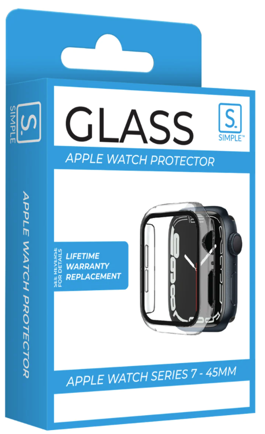 SIMPLE PROTECTION TEMPERED GLASS W/ CLEAR PC BUMPER 45MM