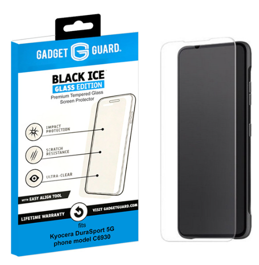 KYOCERA DURASPORT 5G C6930 BLACK ICE TEMPERED GLASS SCREEN PROTECTOR BY GADGET GUARD