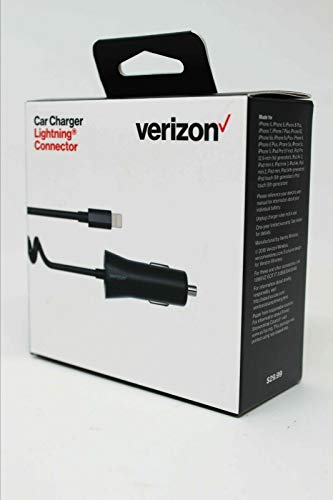 VERIZON 2.1A VEHICLE CHARGER FOR APPLE LIGHTNING DEVICE, BLACK