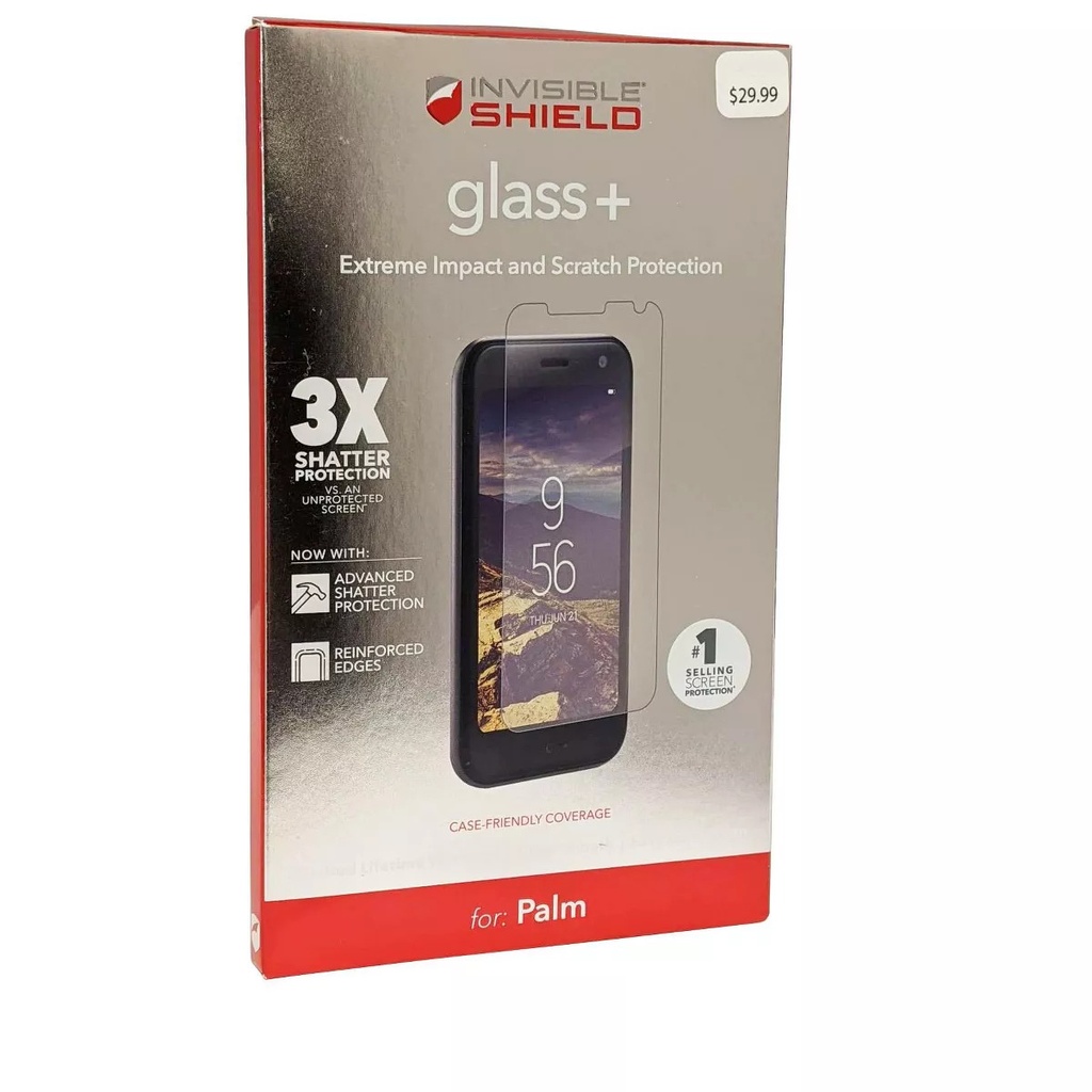 ZAGG SCREEN PROTECTOR FOR PALM COMPANION INVISIBLESHIELD (GLASS+) TEMPERED GLASS - CLEAR