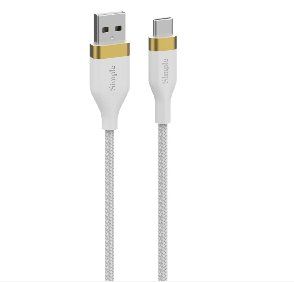 SIMPLE 6 FT - USB-A CABLE WITH USB-C CONNECTOR