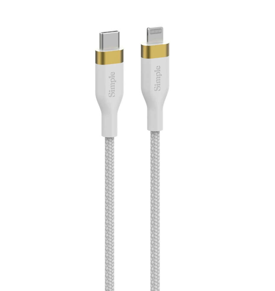 SIMPLE 6 FT - USB-C CABLE WITH LIGHTNING CONNECTOR
