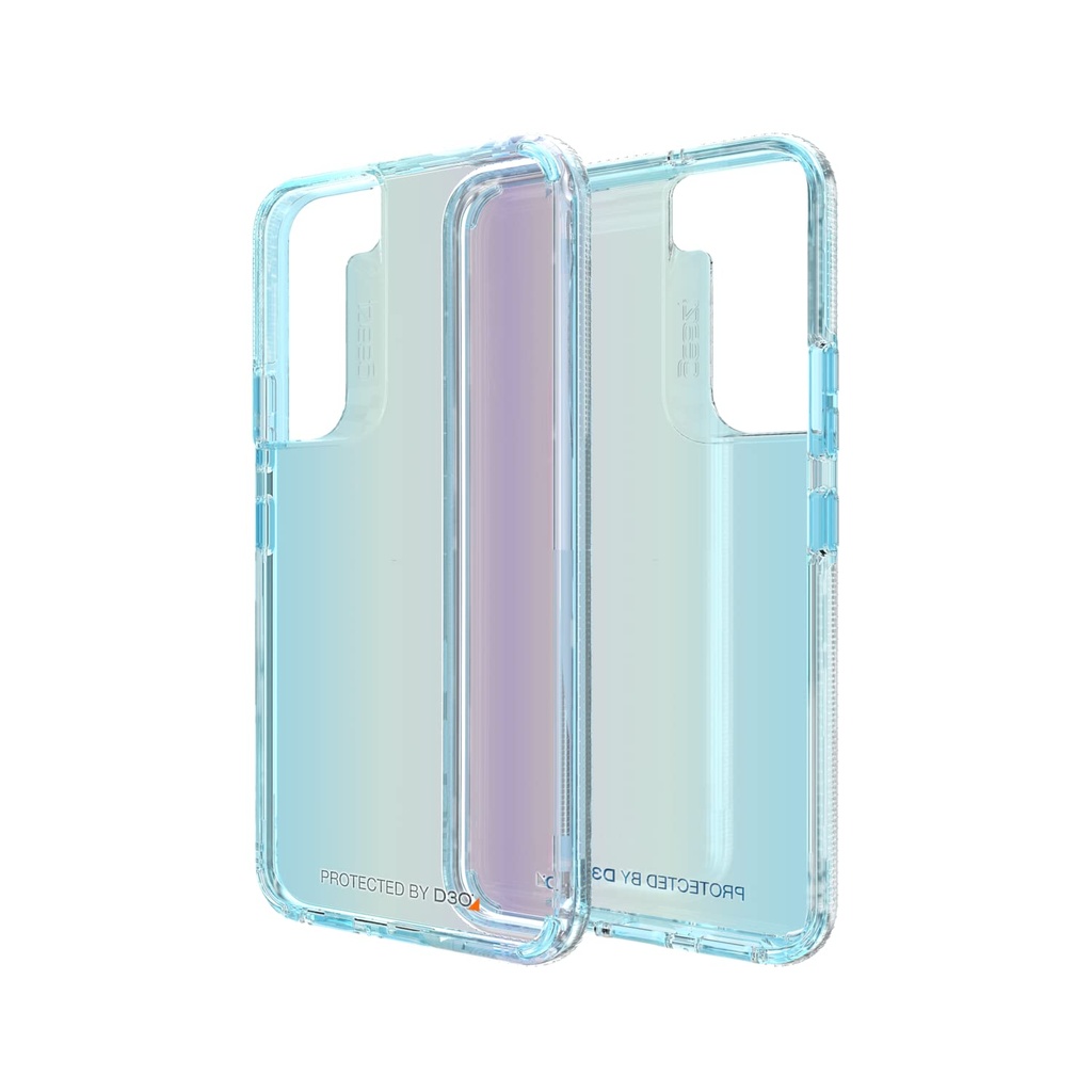 GEAR4 ZAGG MILAN - AURORA BLUE CASE - THAT HIGHLIGHTS THE D3O PROTECTION MATERIAL FOR SAMSUNG GALAXY S22