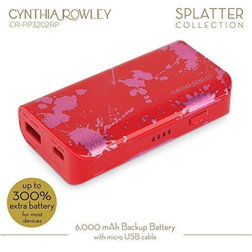 CYNTHIA ROWLEY PORTABLE EXTERNAL BATTERY PACK FOR UNIVERSAL/SMARTPHONES - RED